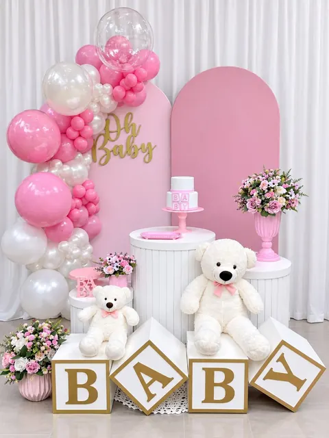 Decoração Chá de bebê rosa