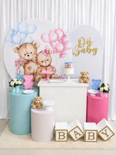 Decoração Chá revelação rosa e azul
