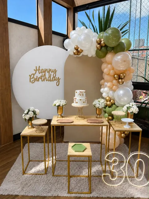 Decoração Verde e dourado